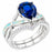 His Her TRIO Wedding Engagement Couples Ring Set Silver Titanium Opal CZ
