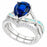 His Her TRIO Wedding Engagement Couples Ring Set Silver Titanium Opal CZ
