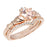 Rose Gold Plated Sterling Silver Claddaugh Wedding Engagement Ring Set for Women