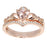 Rose Gold Plated Sterling Silver Claddaugh Wedding Engagement Ring Set for Women