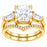 LaRaso & Co 1 CT Round Cut White CZ 14K Gold Plated Silver Wedding Engagement Ring Set