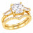 LaRaso & Co 1 CT Round Cut White CZ 14K Gold Plated Silver Wedding Engagement Ring Set