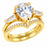 LaRaso & Co 3 CT Pear Cut White CZ 14K Gold Plated Silver Wedding Engagement Ring Set