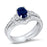 Oval Simulated Blue Sapphire Wedding Engagement Ring Set for Women