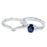 Oval Simulated Blue Sapphire Wedding Engagement Ring Set for Women