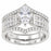 LaRaso & Co Sterling Silver CZ Trio Wedding Ring Set, .75 Ct Marquise Bridal Set
