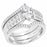 LaRaso & Co Sterling Silver CZ Trio Wedding Ring Set, .75 Ct Marquise Bridal Set