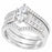 LaRaso & Co Sterling Silver CZ Trio Wedding Ring Set, .75 Ct Marquise Bridal Set