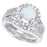 White Opal Wedding Engagement Ring Set for Women