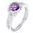 1 Carat Purple Simulated Amethyst February Birthstone Engagement Promise Ring for Women Size 10