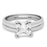 Princess Cut CZ Sterling Silver Wedding Engagement Ring Set for Women