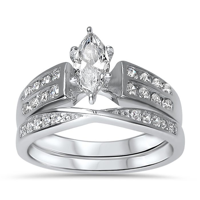 LaRaso & Co Silver His Hers Wedding Ring Set TRIO Matching Rings for Him Her Sizes 10/10