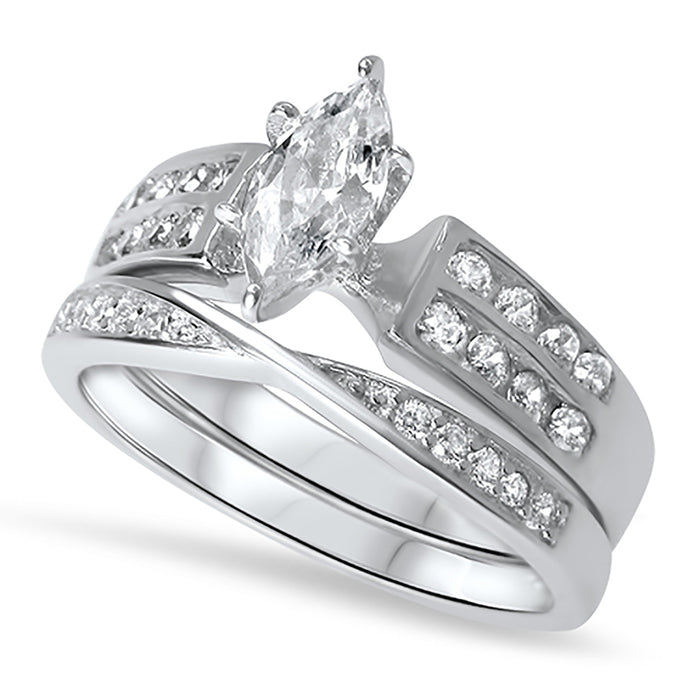 LaRaso & Co Silver His Hers Wedding Ring Set TRIO Matching Rings for Him Her Sizes 10/10