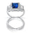 2 Carat Princess Cut Sapphire Blue CZ Wedding Engagement Ring Set for Women