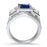 His Her Simulated Blue Sapphire Sterling Silver Wedding Ring Set