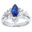 His Hers Wedding Ring Set TRIO Matching Couples Blue Marquise CZ Engagement Rings