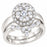 Art Deco Halo Setting Bridal Wedding Engagement Ring Set Sterling Silver for Women