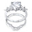 Vintage Heart Cut CZ Wedding Engagement Ring Set for Women