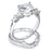 Vintage Heart Cut CZ Wedding Engagement Ring Set for Women