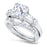 Princess Cut Sterling Silver 2 Carat CZ Wedding Engagement Ring Set for Women