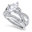 Marquise Cut Sterling Silver Vintage CZ Wedding Engagement Ring Set for Women