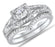 Princess Cut Sterling Silver CZ Wedding Engagement Ring Set for Women