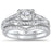 Princess Cut Sterling Silver CZ Wedding Engagement Ring Set for Women