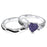 1 Carat Heart Cut Purple Amethyst CZ Wedding Engagement Ring Set for Women