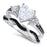 LaRaso & Co 1 Carat Heart Cut White CZ Wedding Engagement Ring Set for Women Size 10