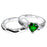 Heart Cut Emerald Green CZ Wedding Engagement Ring Set for Women