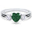 LaRaso & Co 1 Carat Heart Cut Green Emerald CZ Wedding Engagement Ring Set for Women