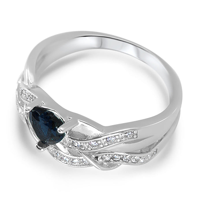 His and Her Simulated Blue Sapphire Wedding Engagement Rings Set