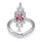 Princess Cut Pink Topaz CZ Wedding Engagement Ring Set for Women in Sterling Silver