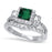 His and Her Emerald Green TRIO Wedding Ring Set