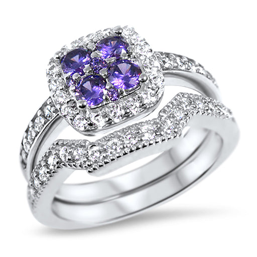 CZ Wedding Engagement Ring Set for Women