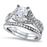 CZ Wedding Engagement Ring Set for Women