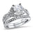 CZ Wedding Engagement Ring Set for Women