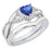 White Opal Wedding Engagement Ring Set