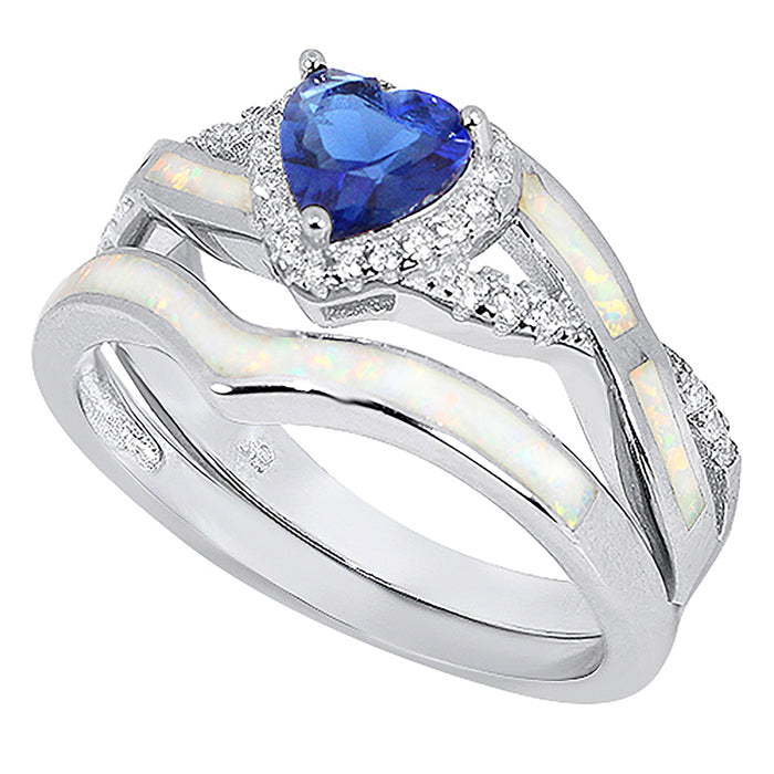 CZ Wedding Engagement Ring Set