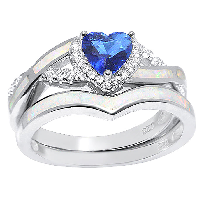 Opal CZ Wedding Set