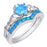 Lab Created Blue Opal Heart Cut Sterling Silver Claddaugh Wedding Engagement Ring Set for Women