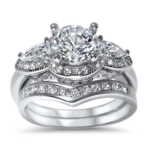 CZ Wedding Engagement Ring Set for Women