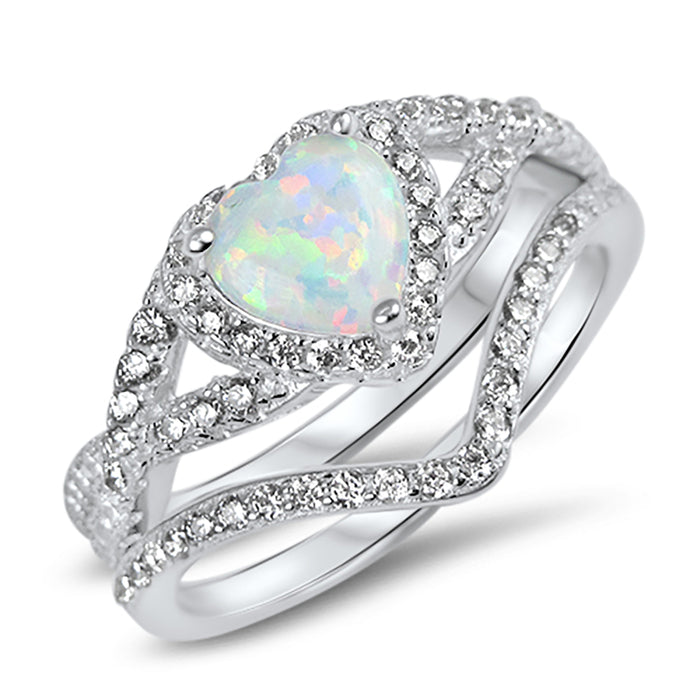 CZ Wedding Engagement Ring Set for Women