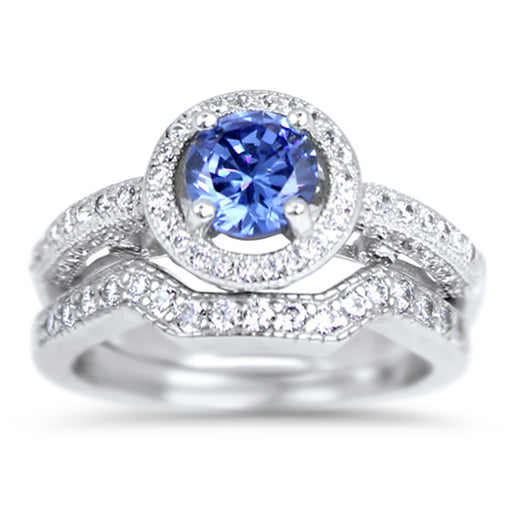 CZ Wedding Engagement Ring Set for Women