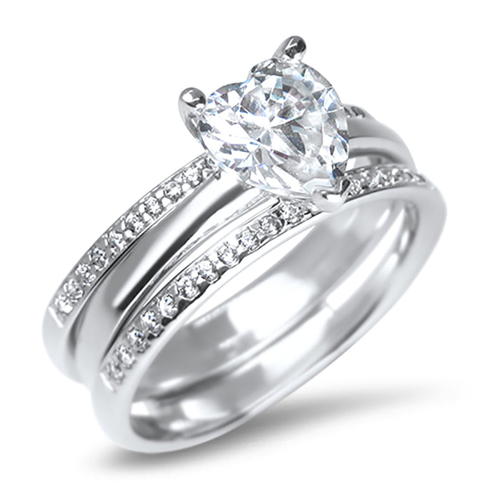 CZ Wedding Engagement Ring Set for Women