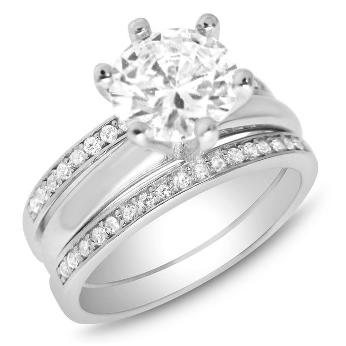 CZ Wedding Engagement Ring Set for Women