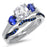 LaRaso & Co Silver His Hers Wedding Ring Set TRIO Matching Rings for Him Her Sizes 10/15