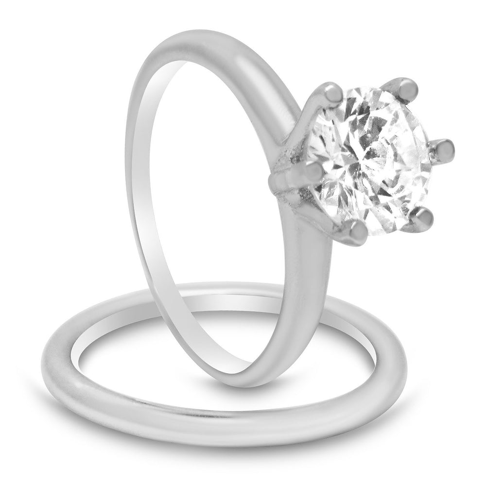 CZ Wedding Engagement Ring Set for Women