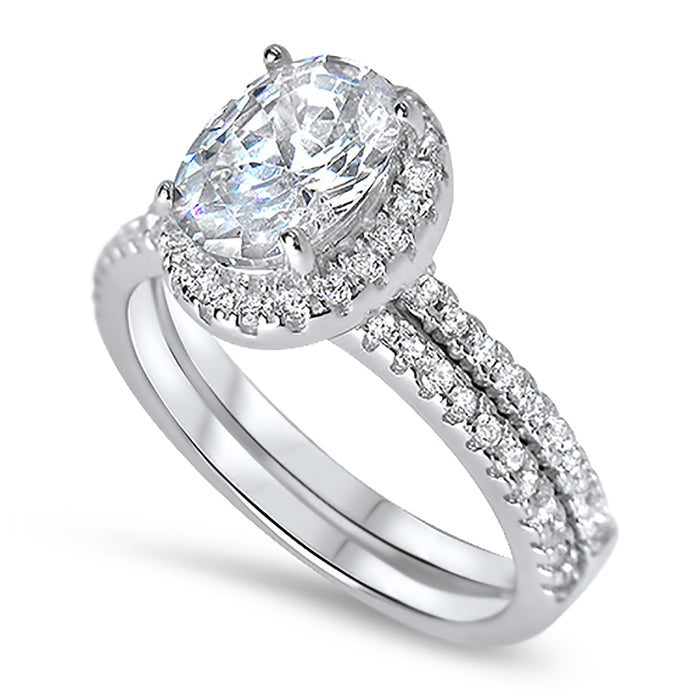 CZ Wedding Engagement Ring Set for Women