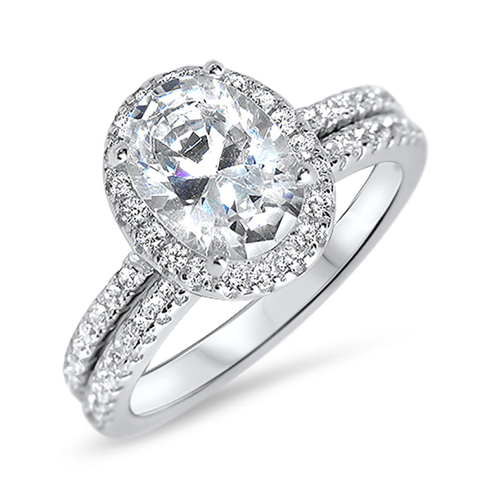 CZ Wedding Engagement Ring Set for Women